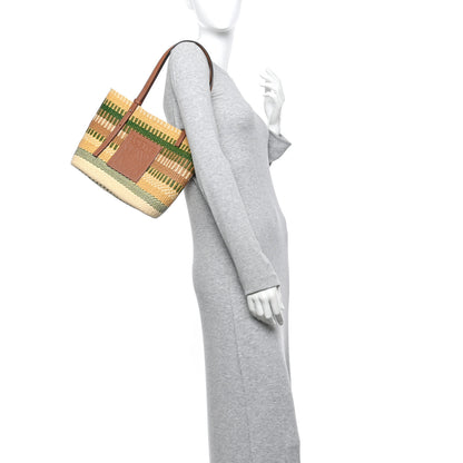 Loewe Raffia Square Basket Tote Bag Brown Multicolor 2 of 11