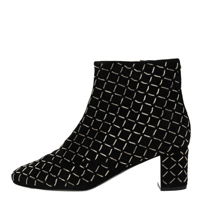 Chanel Kid Suede Chaine Short Boots 40.5 Black 1 of 9