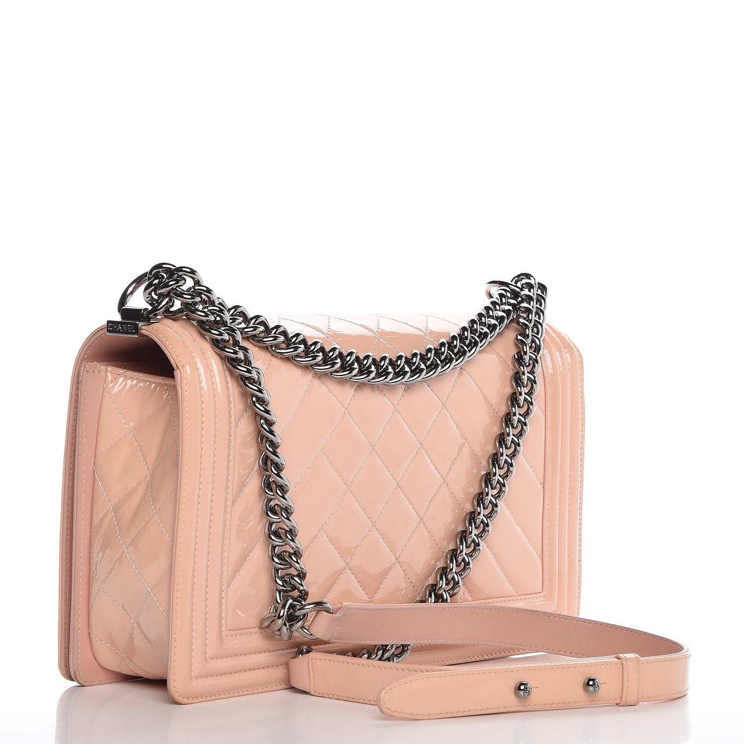 Chanel Patent Chevron New Medium Boy Flap Light Pink 4 of 8