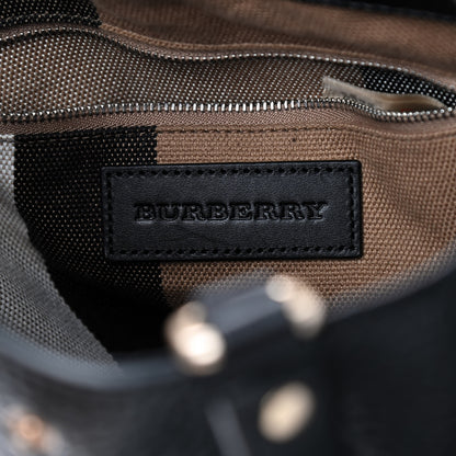 Burberry Grainy Calfskin House Check Medium Maidstone Black 8 of 10