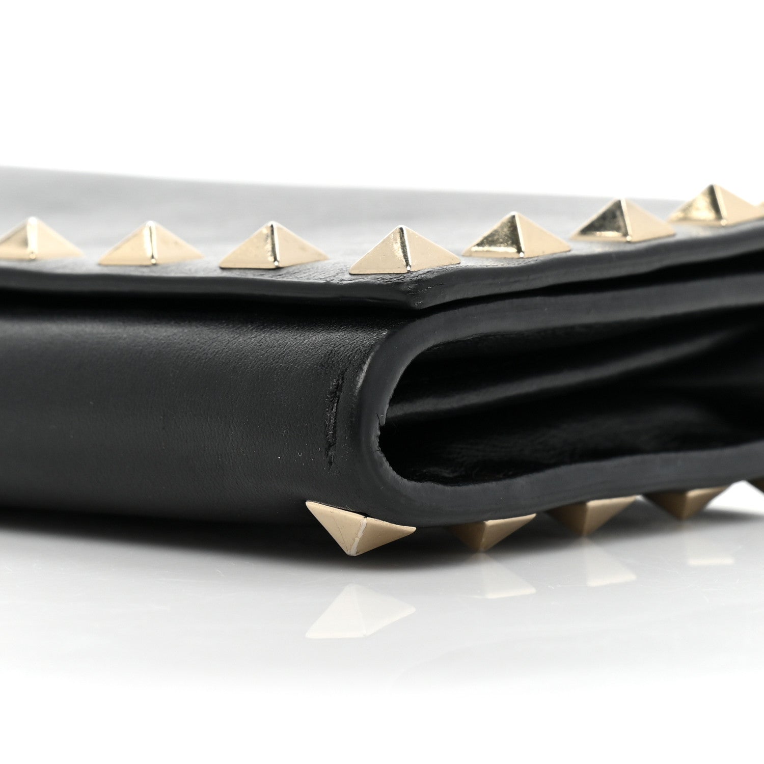 Valentino Garavani Vitello Rockstud Flap Wallet on Chain Black 12 of 27