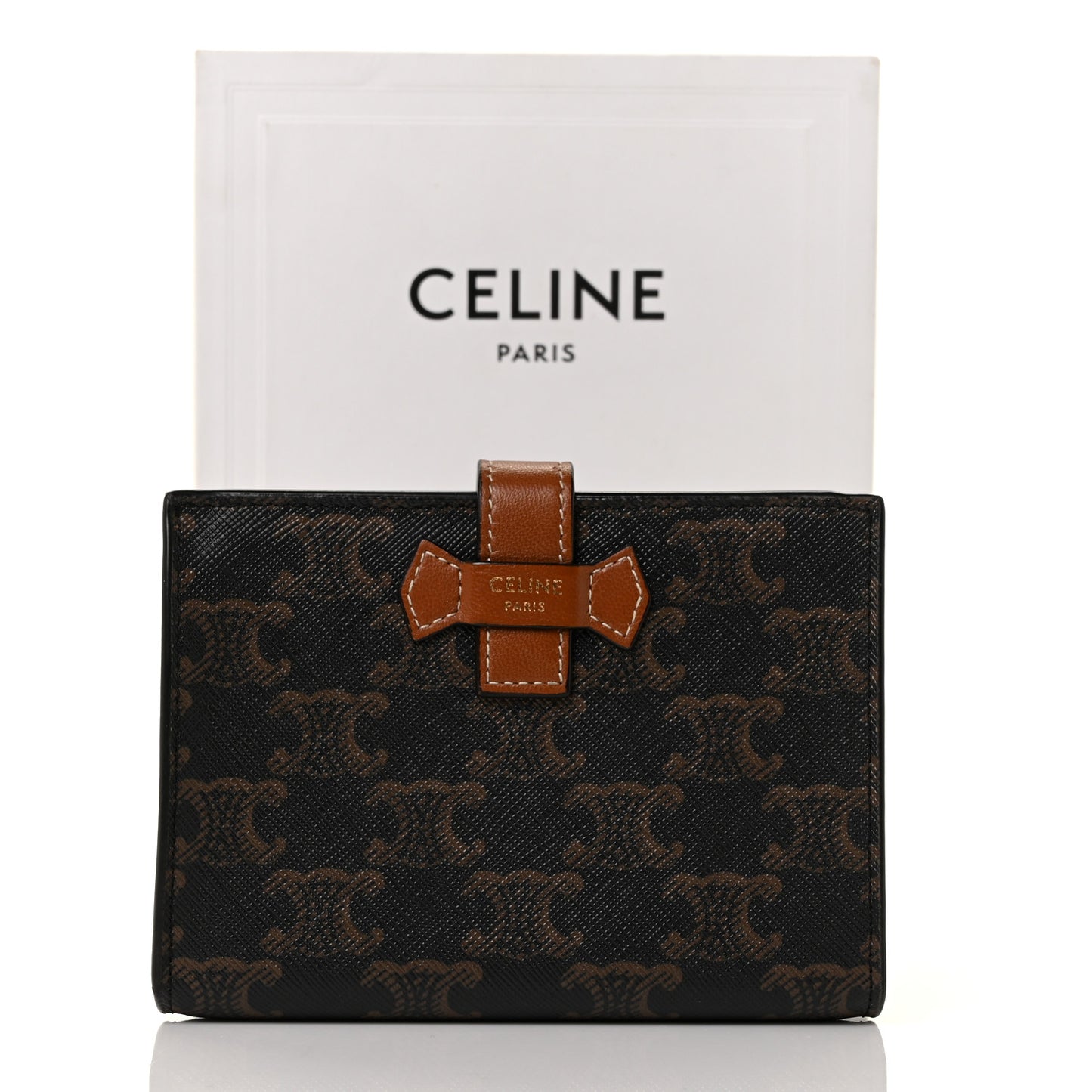 Canvas Triomphe Medium Strap Wallet Tan