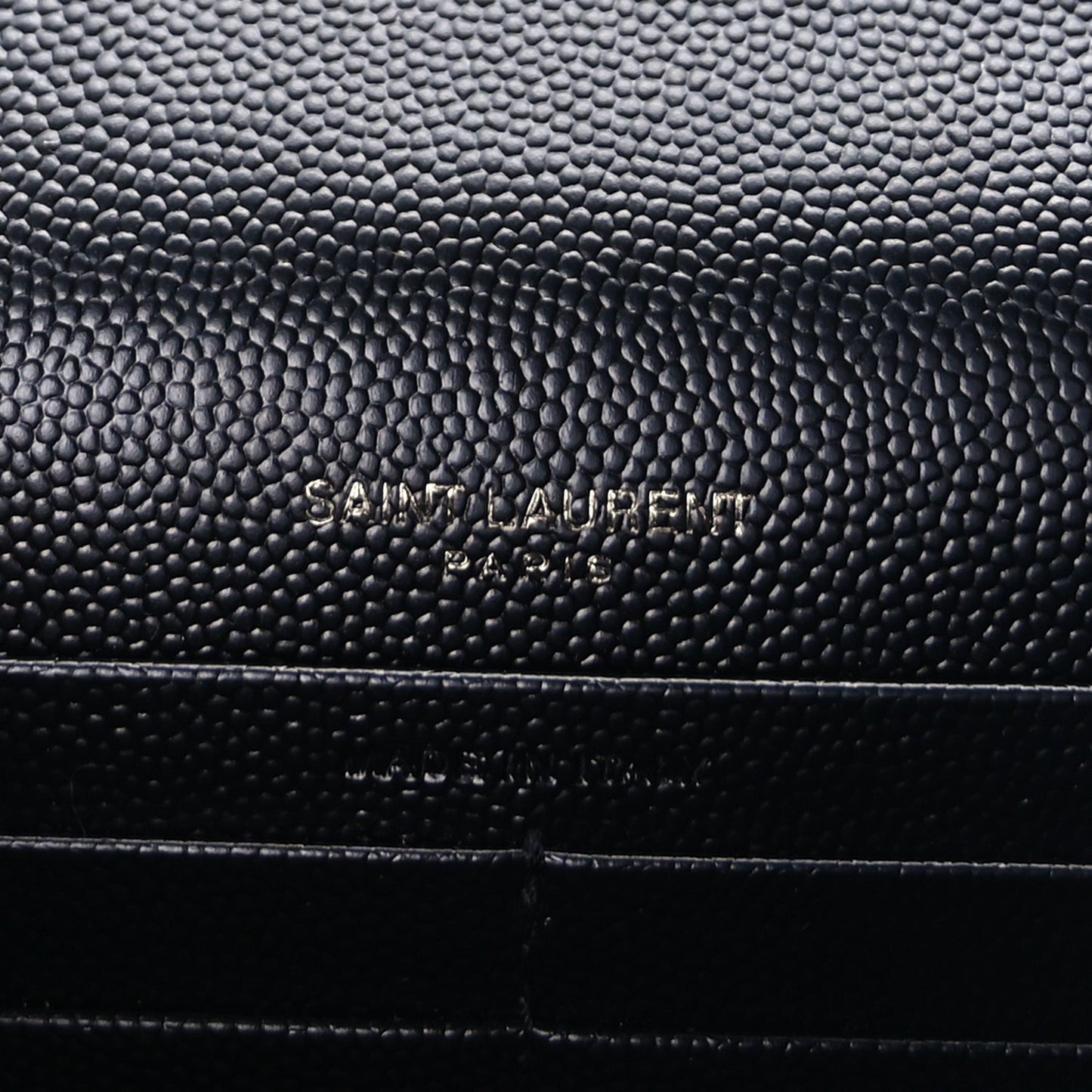 Grain De Poudre Matelasse Chevron Monogram Monochrome Envelope Chain Wallet Black