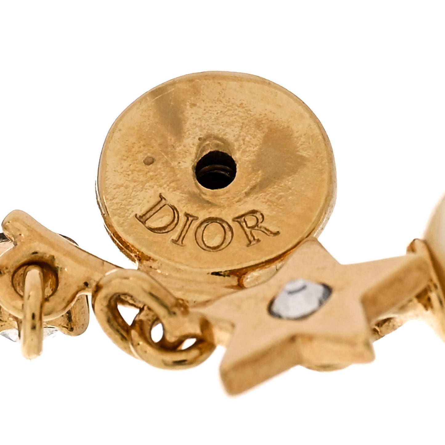 Pearl Crystal Dio(r)evolution Star Earrings Gold