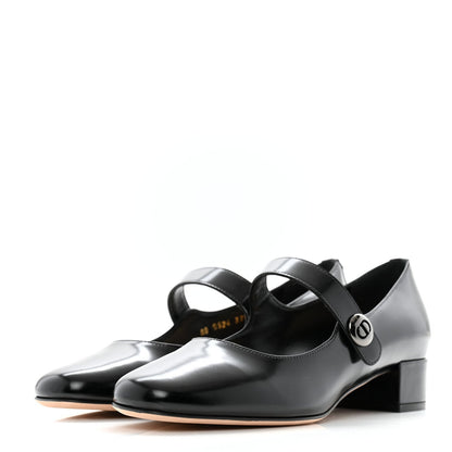 Christian Dior Brushed Calfskin Uniform 30mm Pumps 37.5 Black 4 of 7