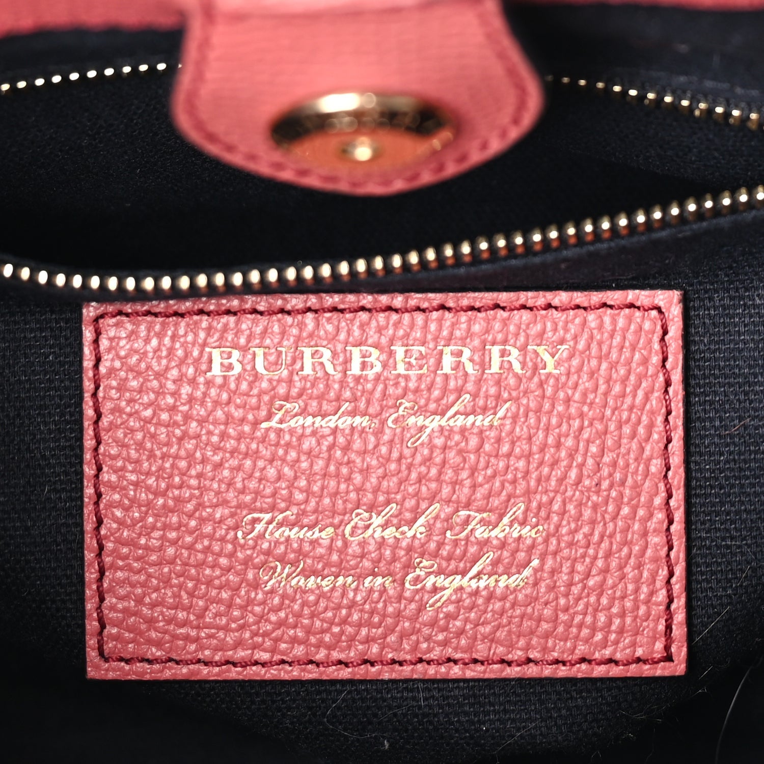 Burberry Grainy Calfskin House Check Small Banner Tote Cinnamon Red 5 of 7