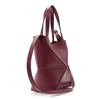 Loewe Shiny Calfskin Mini Puzzle Fold Tote Crimson 3 of 7