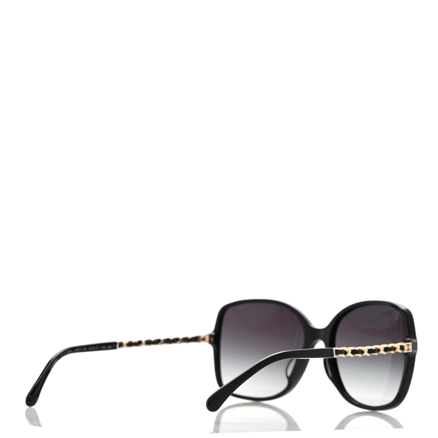 Lambskin Square Chain Sunglasses 5210-Q Black