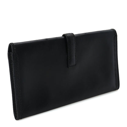 Hermes Swift Lizard Varanus Niloticus Jige Elan Touch 29 Clutch  Black 3 of 9
