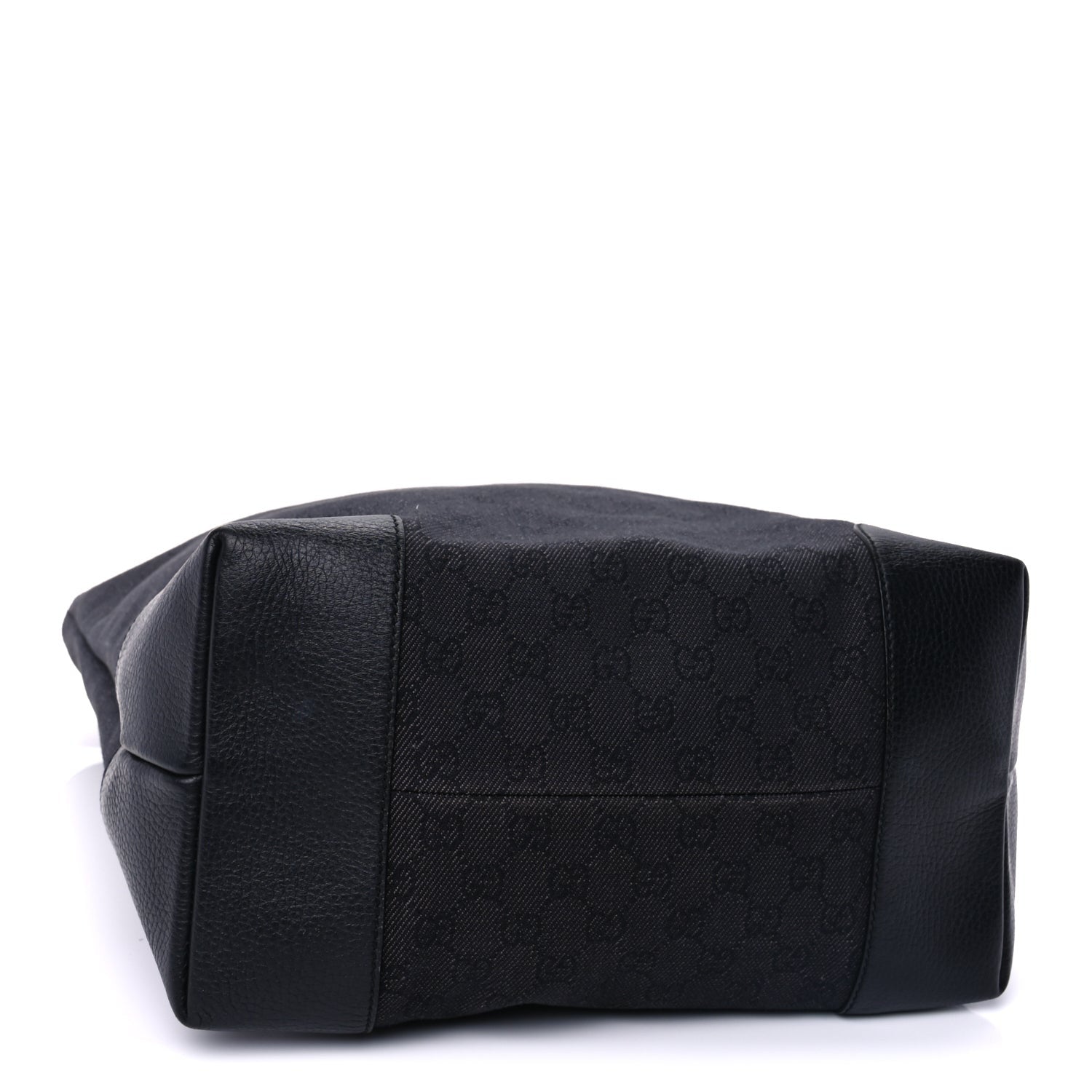 Gucci Denim Monogram Medium Handle Vertical Tote Black 3 of 8