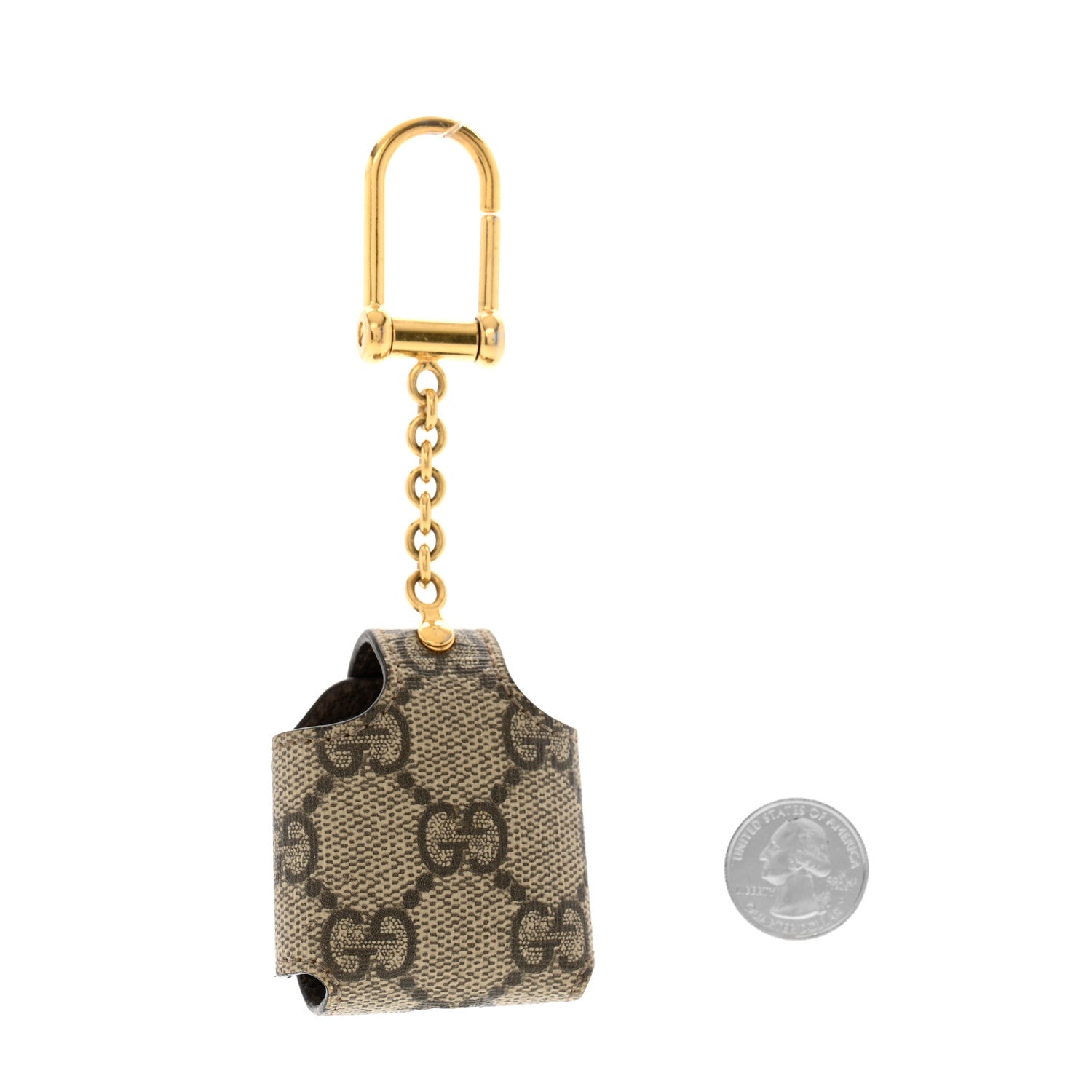 Gucci GG Supreme Monogram Ophidia AirPods Case Beige Ebony New Acero 2 of 6