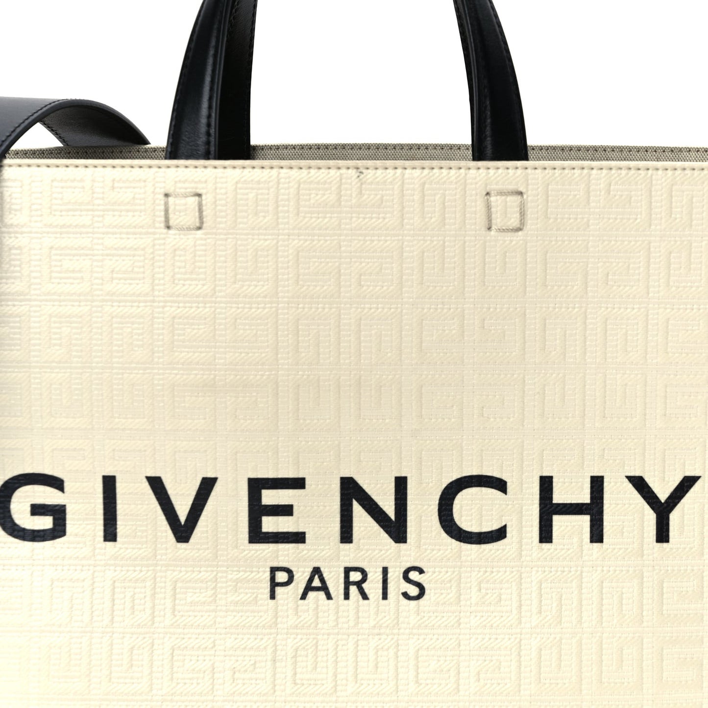 Canvas Logo 4G Embossed Medium Tote Beige Black