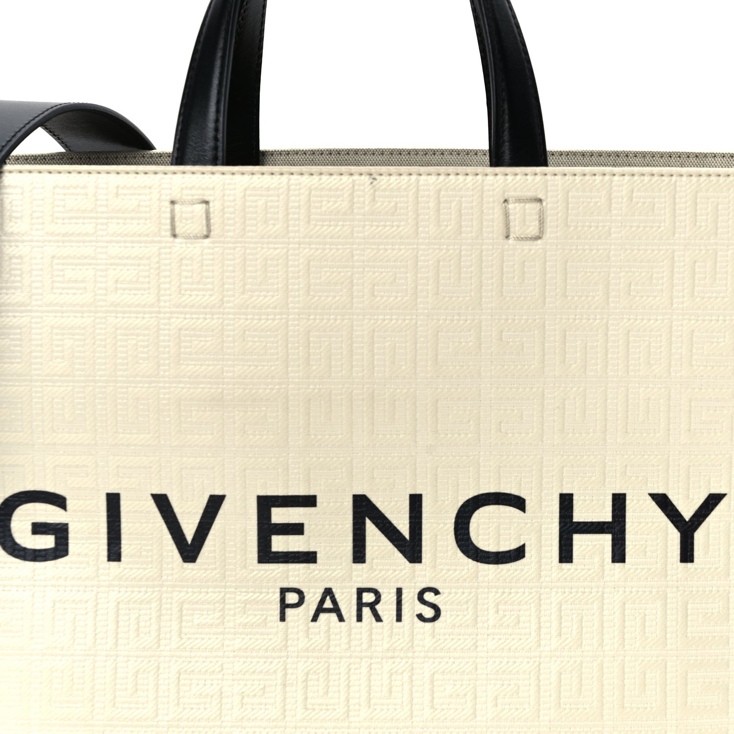 Givenchy Canvas Logo 4G Embossed Medium Tote Beige Black 6 of 8