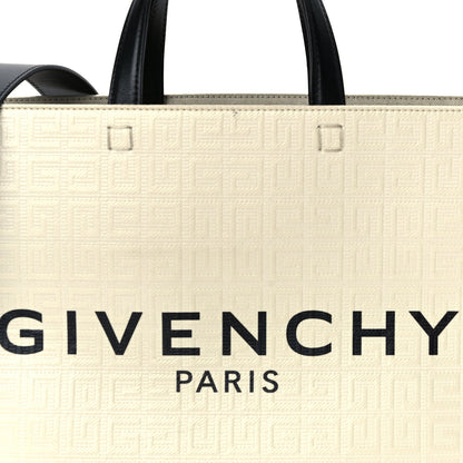 Givenchy Canvas Logo 4G Embossed Medium Tote Beige Black 6 of 8