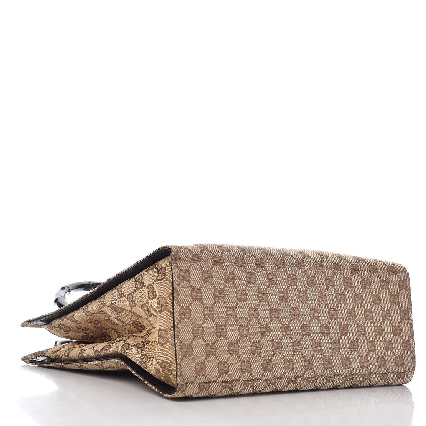 Monogram Bamboo Top Handle Tote Black