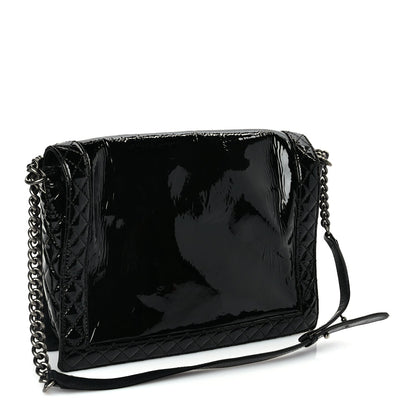 Chanel Patent Large Boy Reverso Flap Black 4 of 27