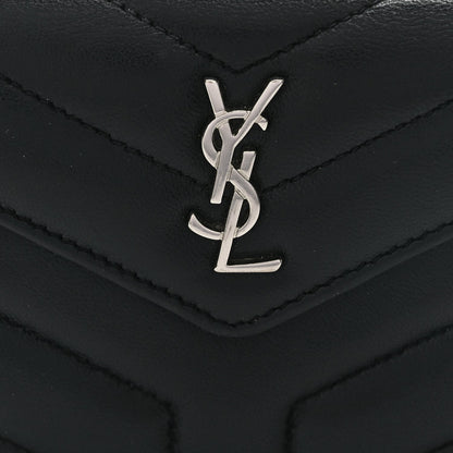 Saint Laurent Lambskin Y Quilted Monogram Small Loulou Envelope Wallet Black 7 of 7