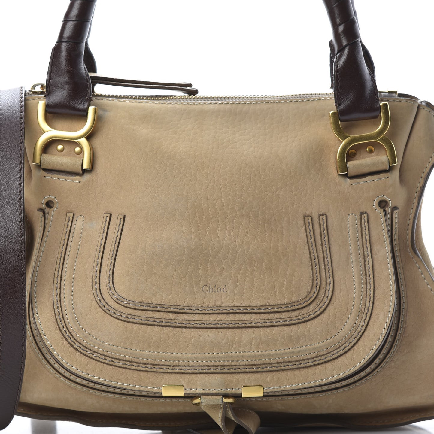 Nubuck Medium Marcie Satchel Greige