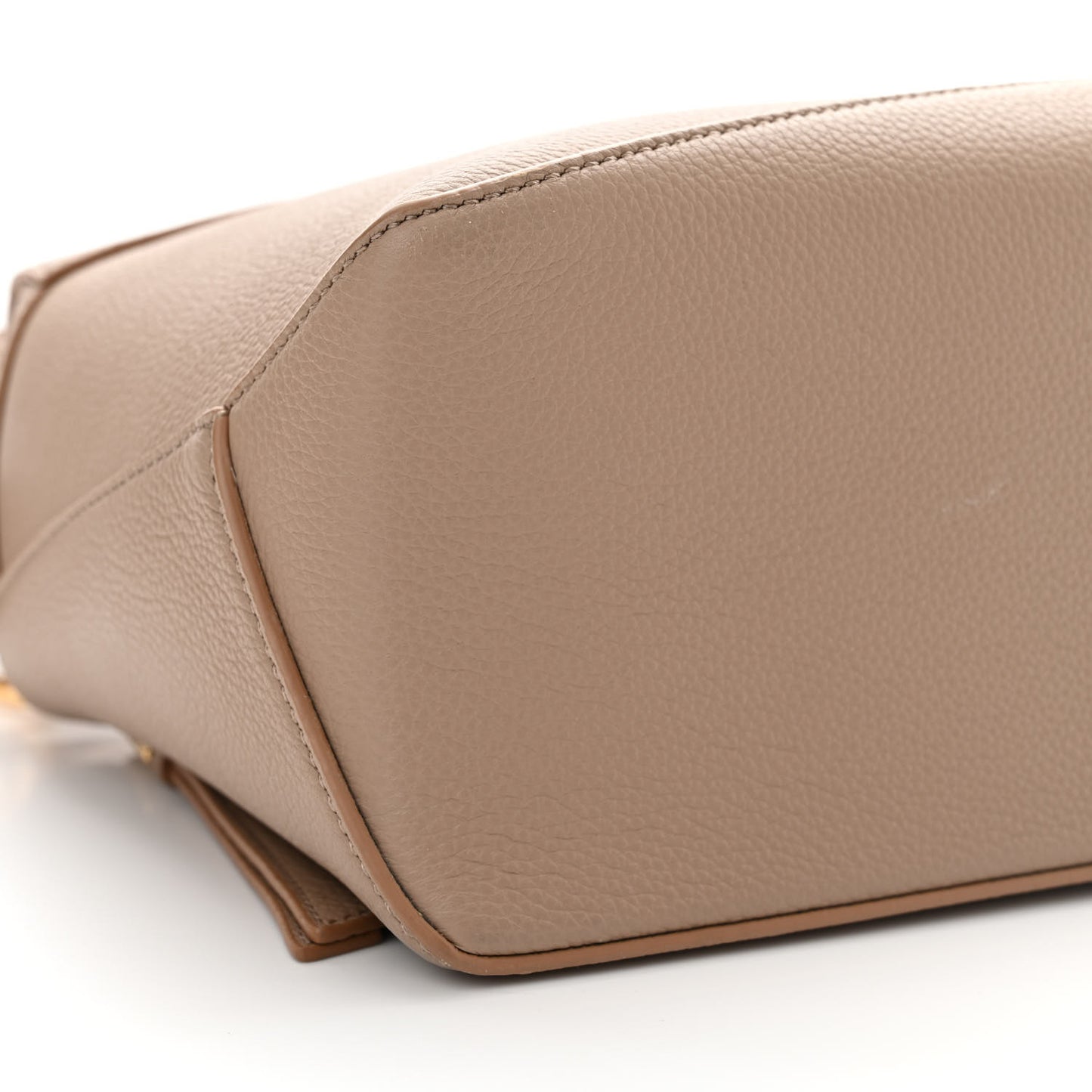 Grained Calfskin Small Puzzle Edge Bag Sand