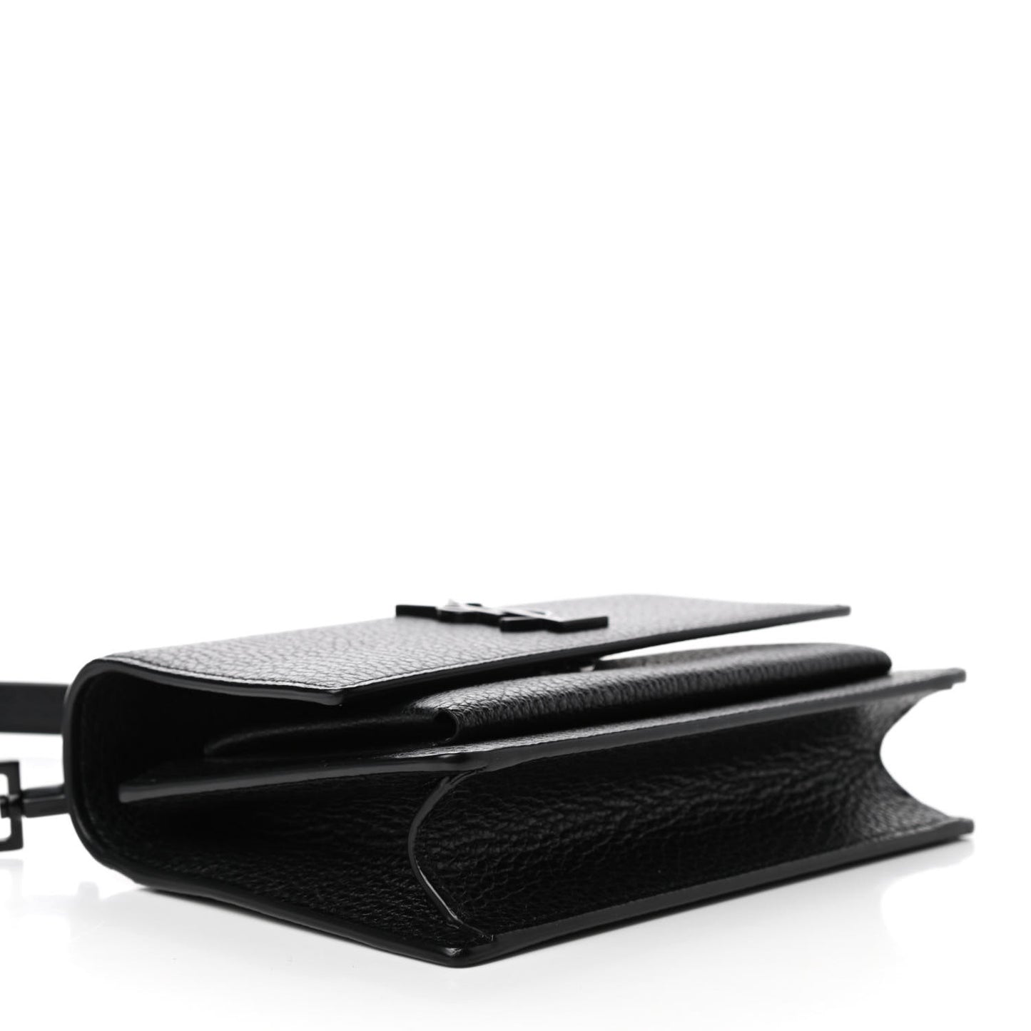 Grained Calfskin Monogram Sunset Strap Wallet Black