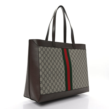 Gucci GG Supreme Monogram Web Ophidia Tote Brown 5 of 11