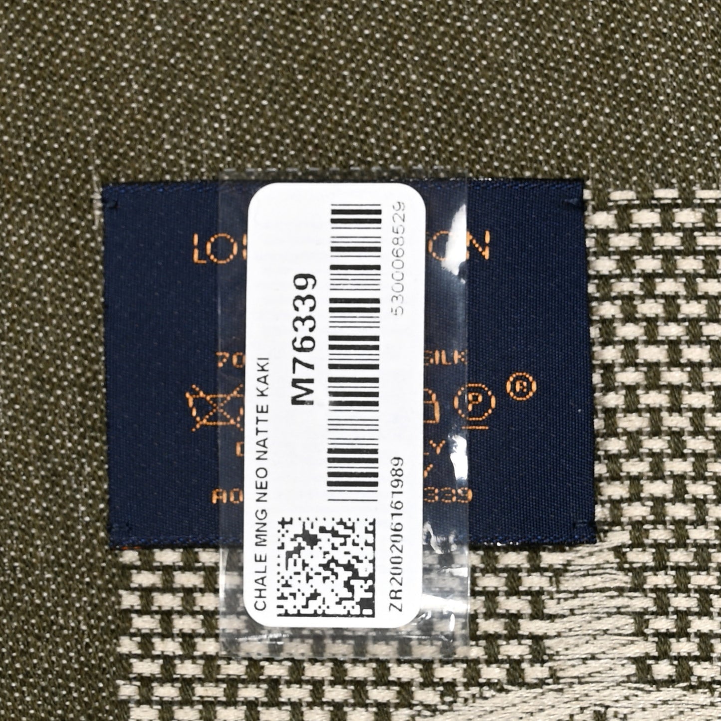 Silk Wool Monogram Neo Natte Shawl Kaki