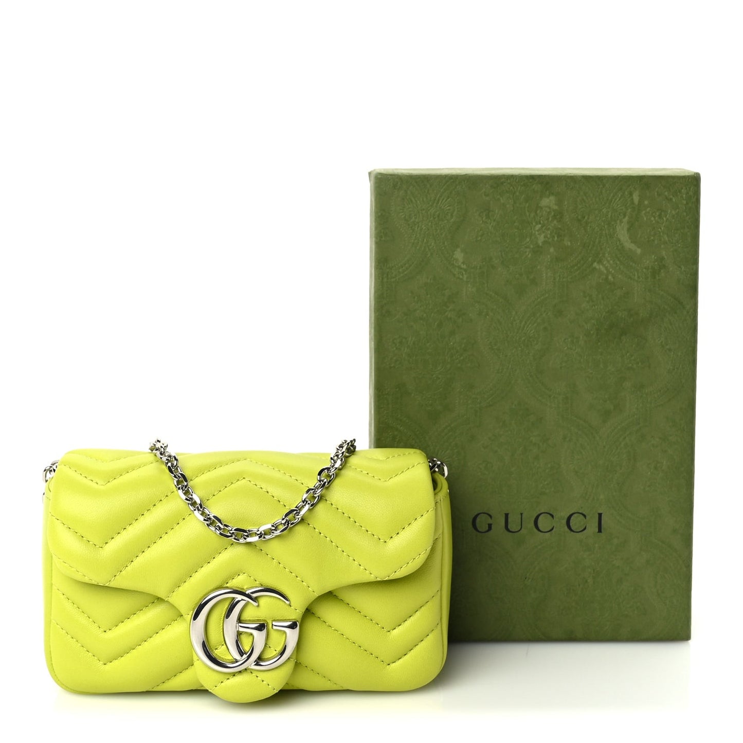 Lambskin Matelasse Mini GG Marmont Shoulder Bag  Firefly