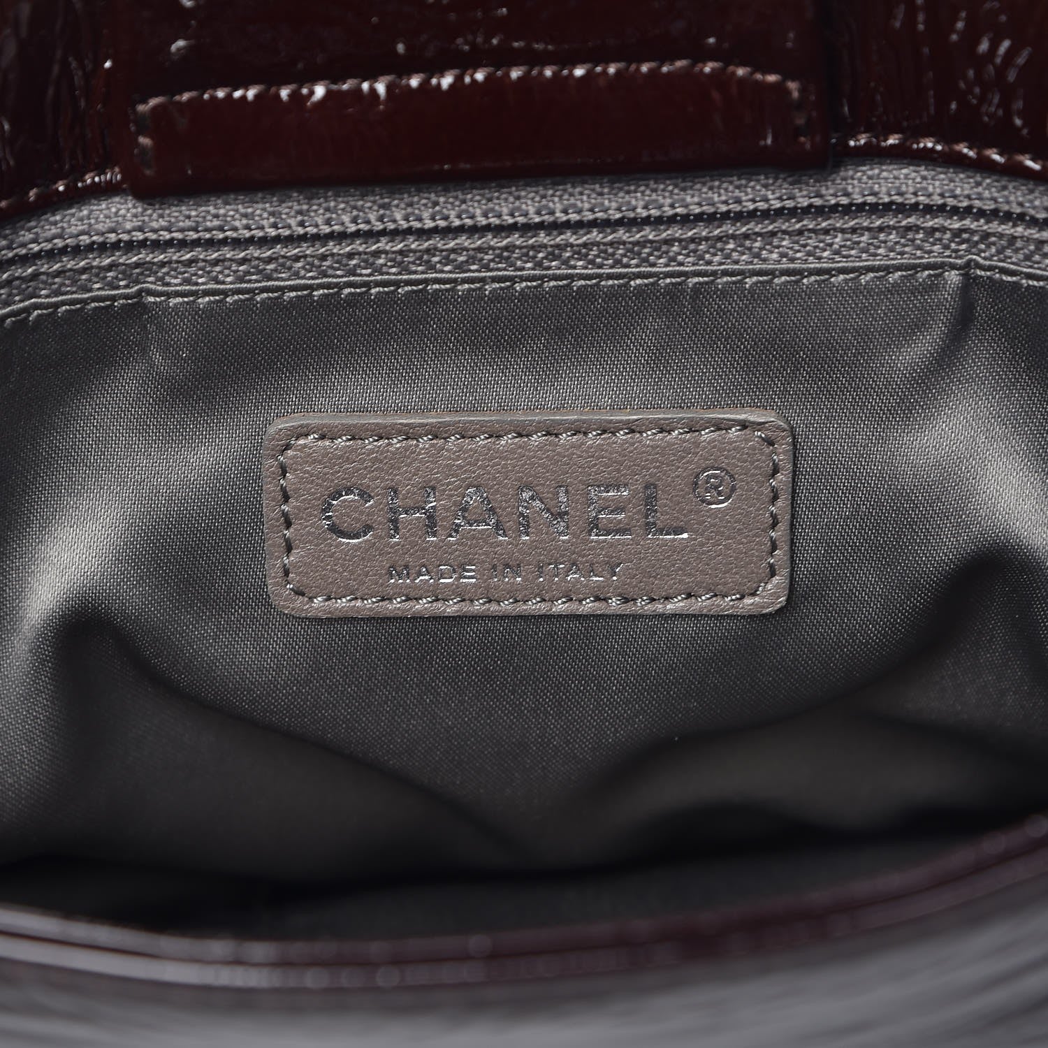 Chanel Patent Luxe Ligne Flap Brown 6 of 9