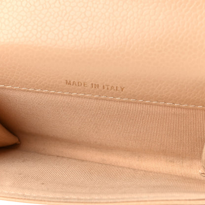 Chanel Caviar Quilted Flap Card Holder Wallet Beige 5 of 7