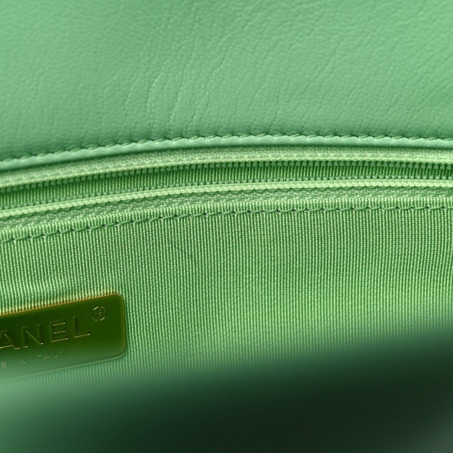 Goatskin Quilted Maxi Chanel 19 Flap Green