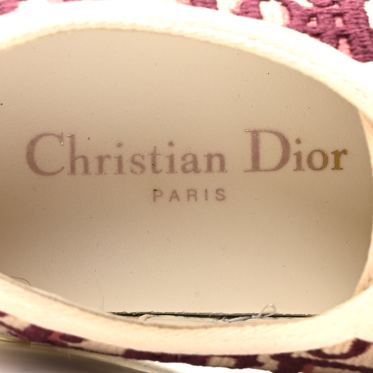 Canvas Oblique Walk'N'Dior Low Top Sneakers 38.5 Deep Amaranth