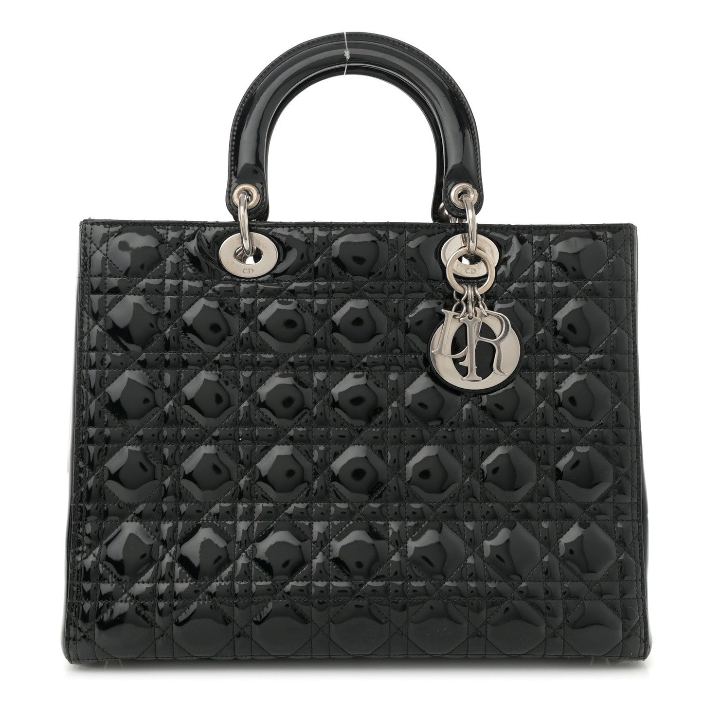 Patent Cannage Large Lady Dior Black
