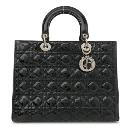 Christian Dior Patent Cannage Large Lady Dior Black 1 of 7