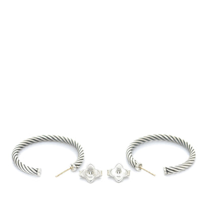 David Yurman Sterling Silver Small Cable Classics Hoop Earrings 4 of 7