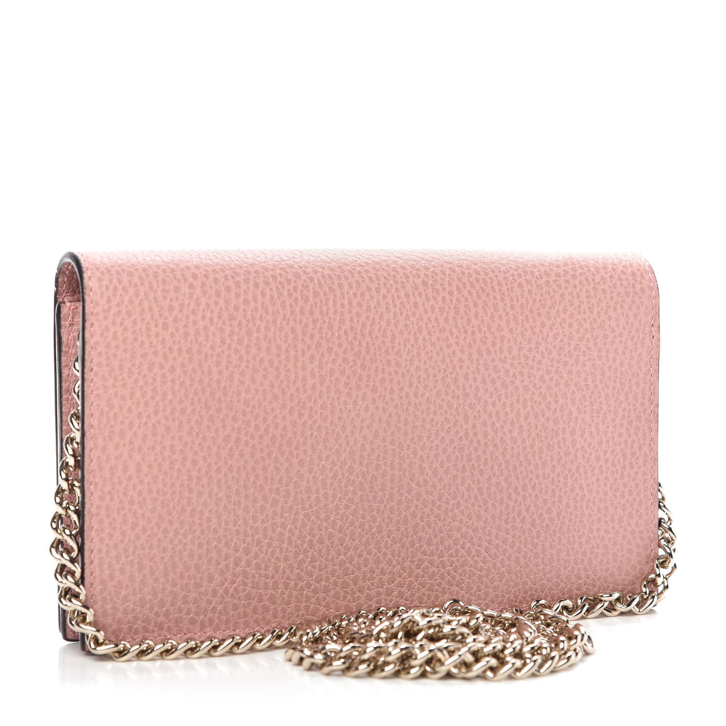 Dollar Calfskin Medium Betty Chain Wallet Soft Pink