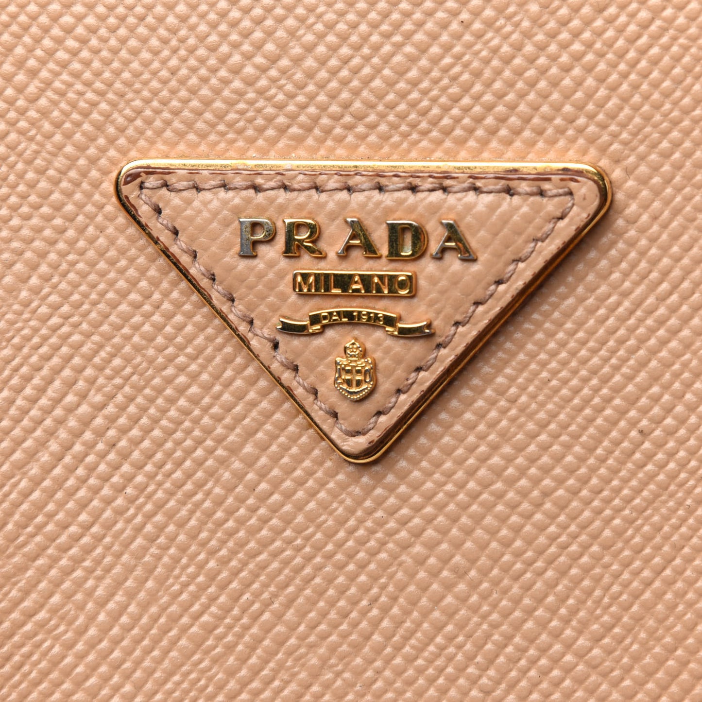 Saffiano Cuir Medium Double Bag Noisette Papaya