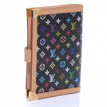 Louis Vuitton Monogram Multicolor Small Ring Agenda Cover Black 3 of 6