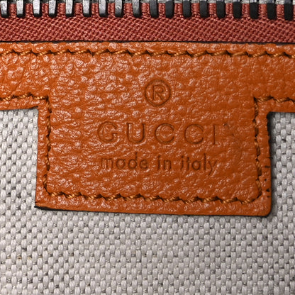 Gucci Suede Calfskin Web Medium Savoy Duffle Bag Orange 5 of 8