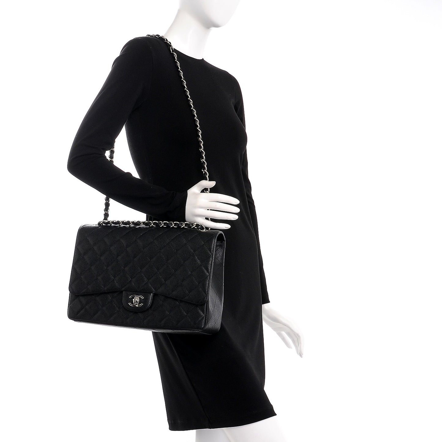 Caviar Quilted Maxi Single Flap Black