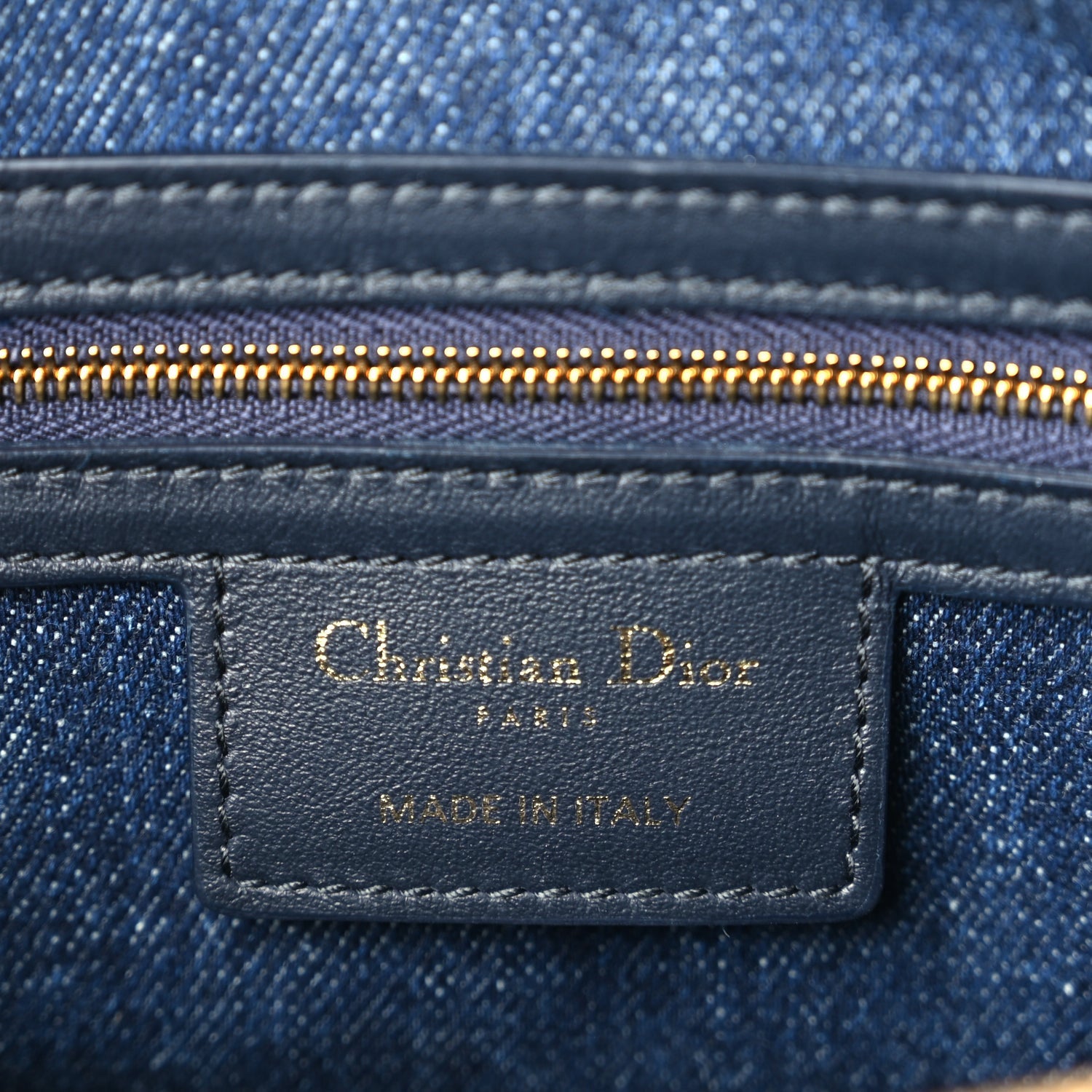 Christian Dior Denim Oblique Groove 25 Bag Blue Denim 5 of 8