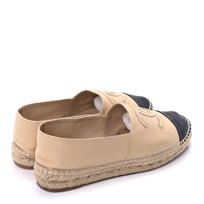 Chanel Lambskin CC Espadrilles 40 Beige Black 4 of 9