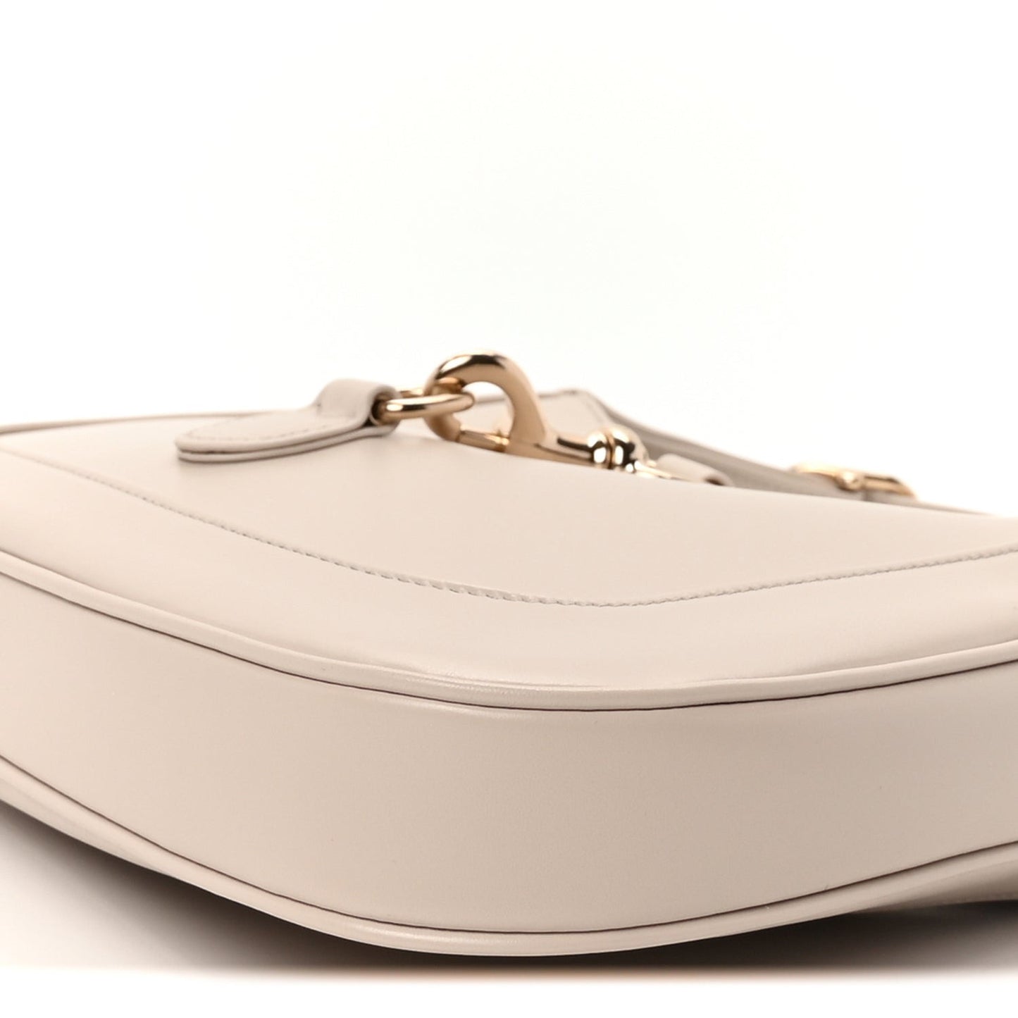 Ancora Calfskin Web Small Jackie Shoulder Bag Light Grey