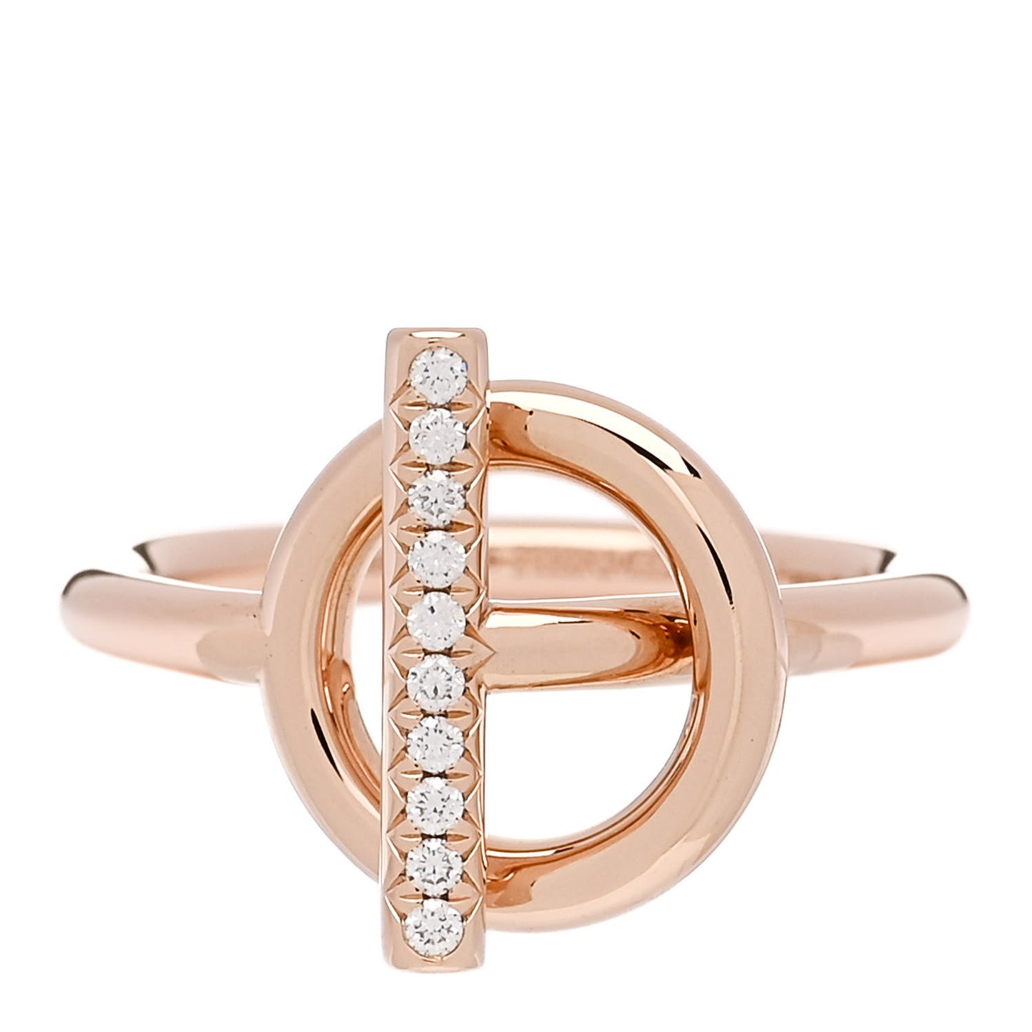 18K Rose Gold Diamond PM Echappee Ring 51 5.75