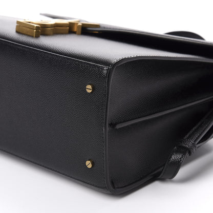 Saint Laurent Grain de Poudre Medium Classic Monogram Cassandra Top Handle Black Rouge Legion 8 of 11