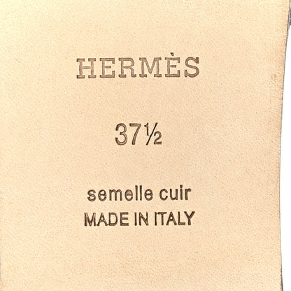 Hermes Calfskin Oran Sandals 37.5 Bleu Emeraude 7 of 7