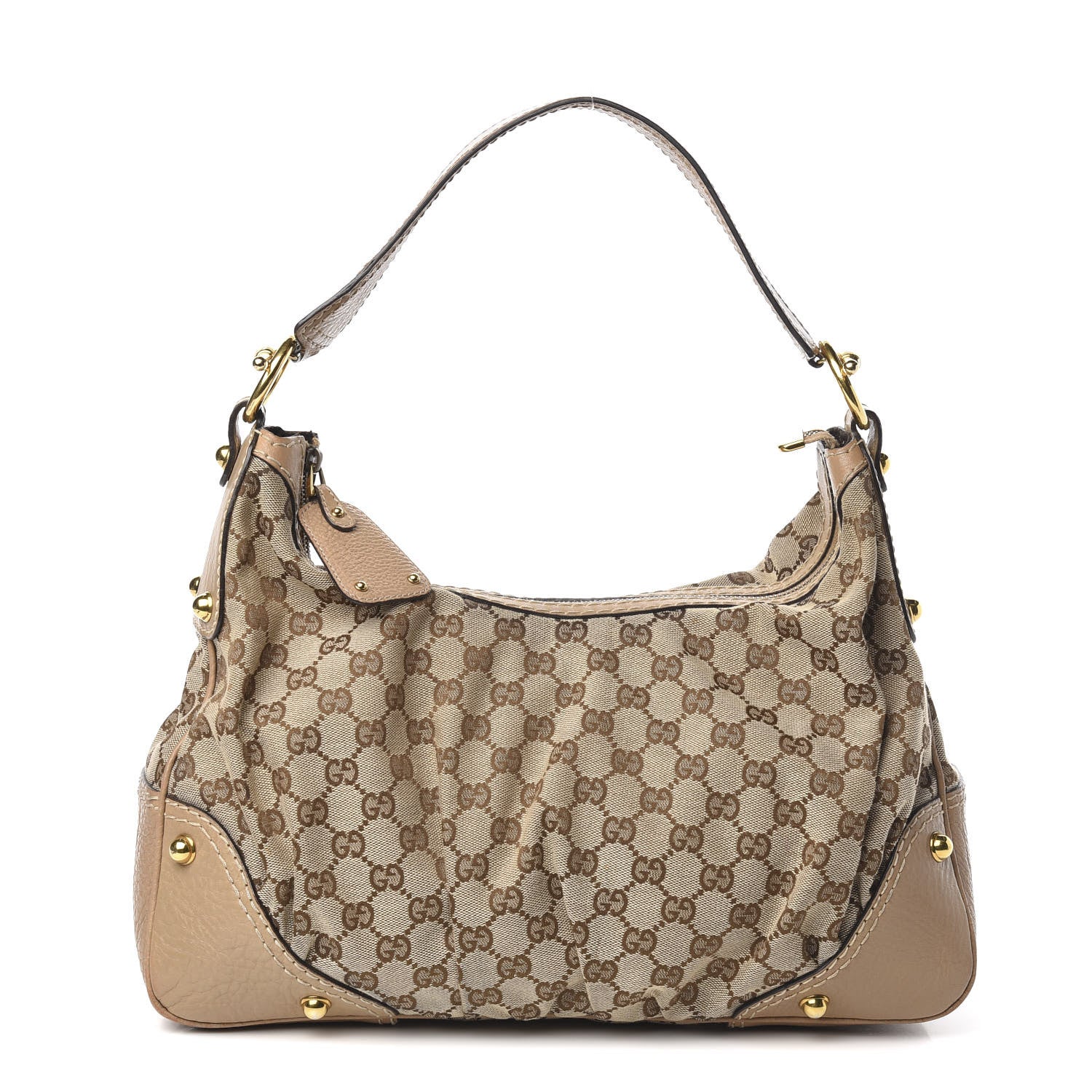 Gucci Monogram Medium Jockey Hobo Beige 1 of 14