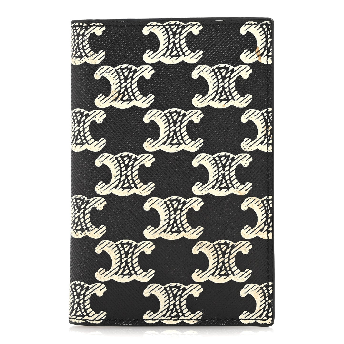 Triomphe Canvas Vertical Card Holder Black White