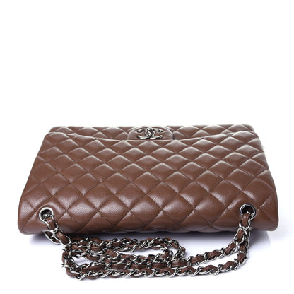 Chanel Caviar Quilted Maxi Double Flap Brown 10 of 11