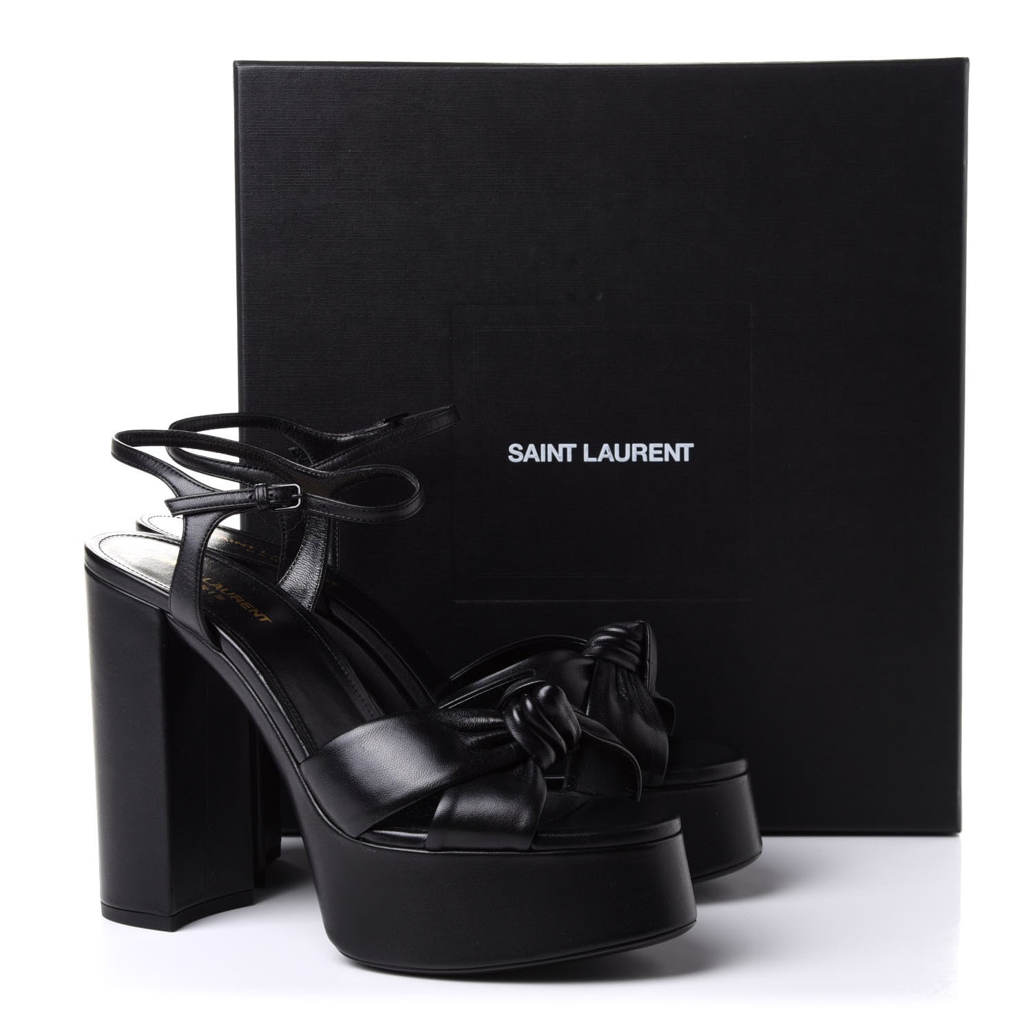 Saint Laurent Vendome Bianca 85 Platform Sandals 41 Black 10 of 10