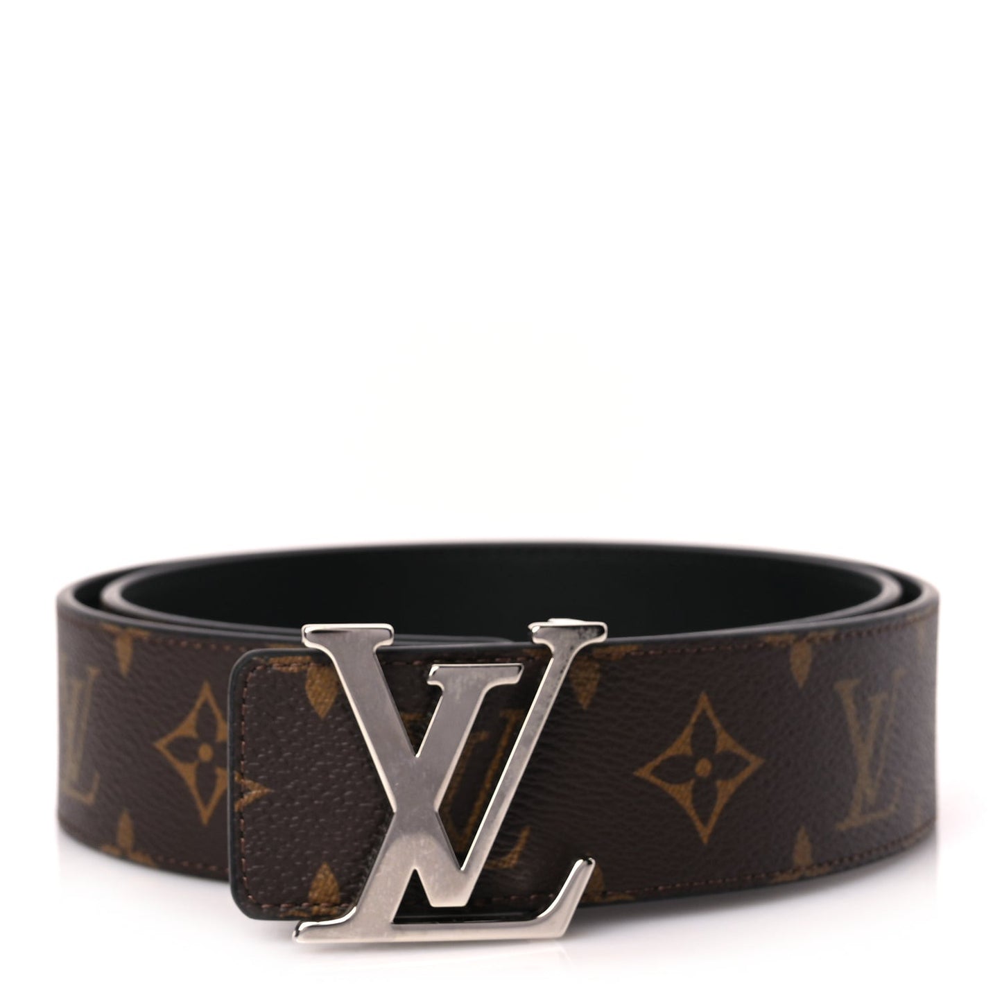Calfskin Monogram 40mm LV Initiales Reversible Belt 80 32 Black